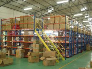 China Cold Rolling Steel Pallet Rack Mezzanine , 300kg Catwalk Shelf Supported Mezzanine wholesale