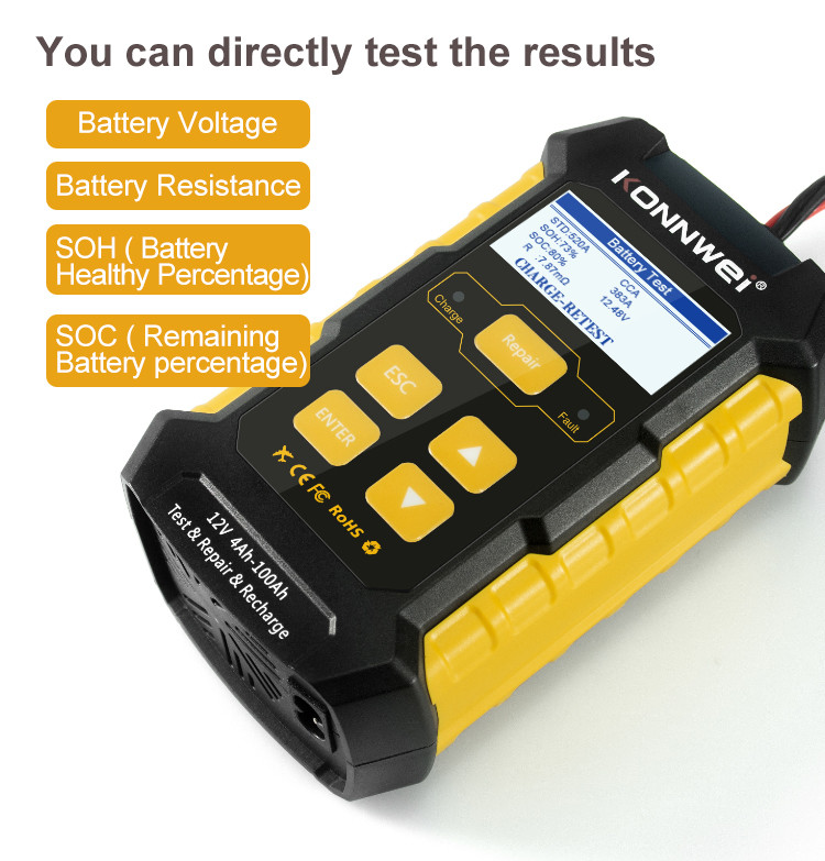 MCA 100Ah OBD2 EOBD Protocol Car Battery Tester For 12V Vehicles