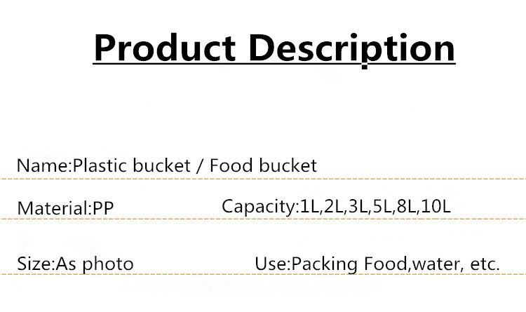 Transparent Custom PP Plastic Milking Bucket Container for Fried Chicken and Popcorn