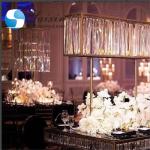 Wedding Gold Metal Stands For Centerpieces Cylinder With Long Crystal 130cm