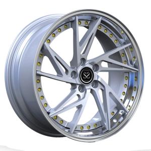 China Silver Discs 2 PC Wheels Polish Lips 20inch For Volkswagen T5 Forged Rotational Rims wholesale