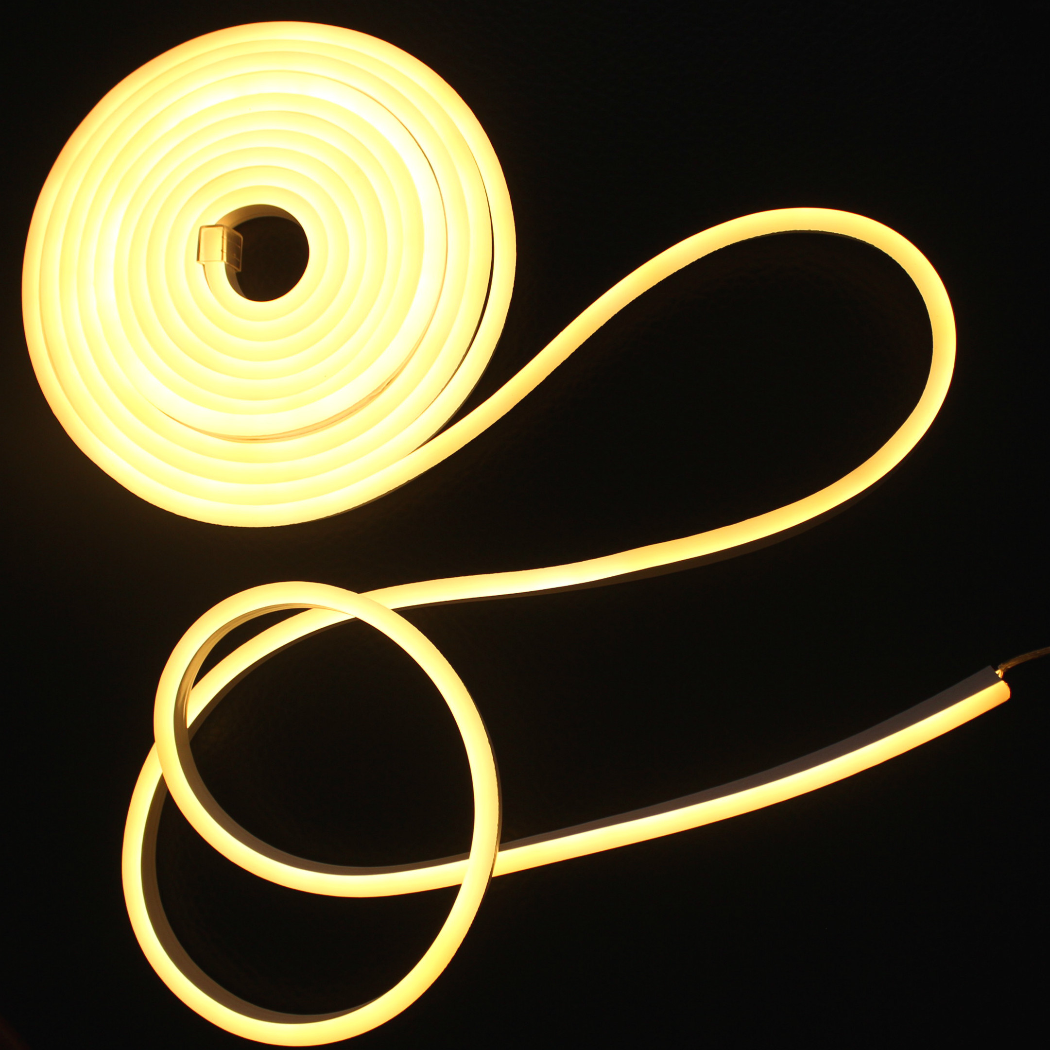 Super bright micro flexible led neon tube rope light strips yellow 2835 smd lighting silicone neonflex 24v