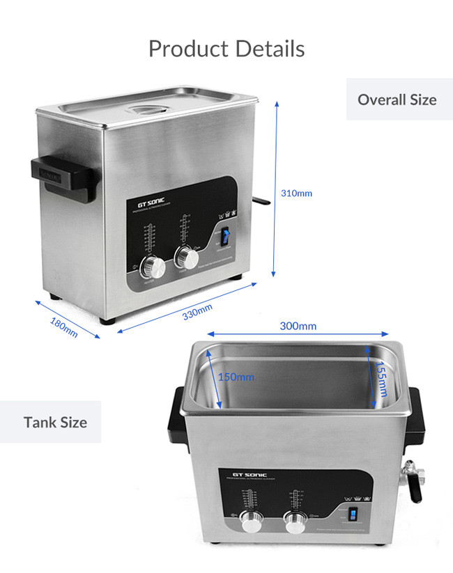 High Efficiency Heated Ultrasonic Dental Cleaner 0 - 30 Minutes Time Setting