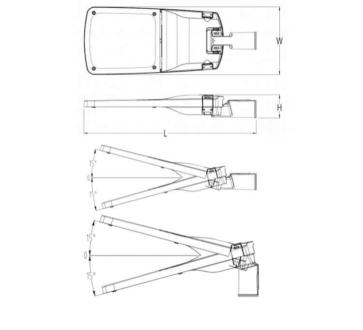 Outdoor Streetlights LED Road Lamp with High Luminous Efficiency and IP65 Waterproof