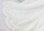 Embroidery White Cotton Net Lace Fabric , Cotton Eyelet Lace Fabric With