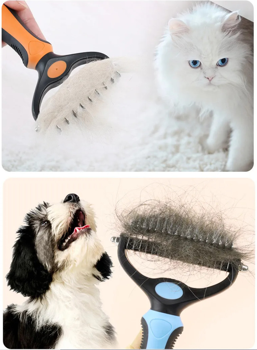 Custom Self Cleaning Cat Brush Red Blue Dog Hair Remover Comb