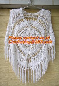 China Womens Crochet Poncho Shawl Fringe Girl Floral Sweater Poncho Wrap, ponchoes, crochet wholesale