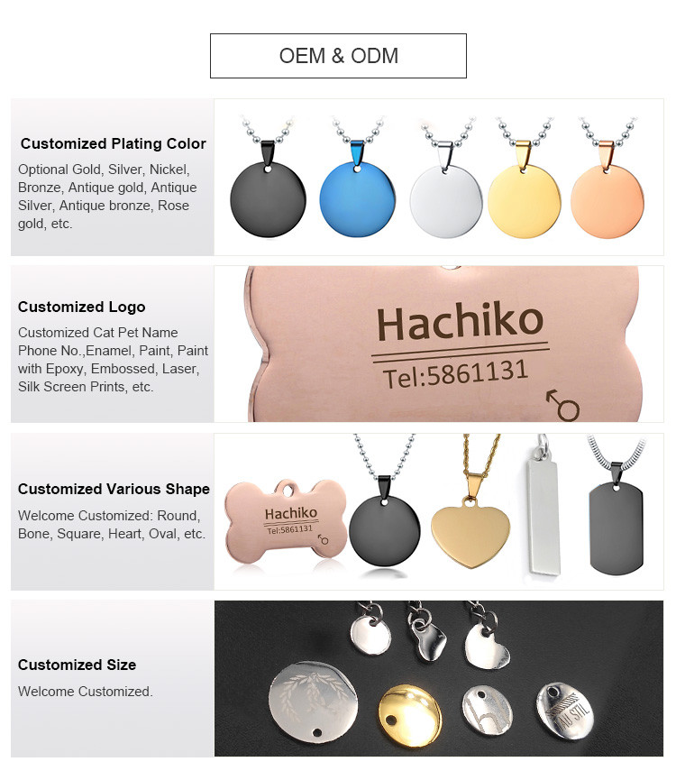 Engraved Pet Tags Dog ID Tag Ring 2D Easy To Use With QR Code Laser