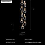 Modern Crystal Ring Chandelier Creative Villa Hotel Restaurant Gold Pendant
