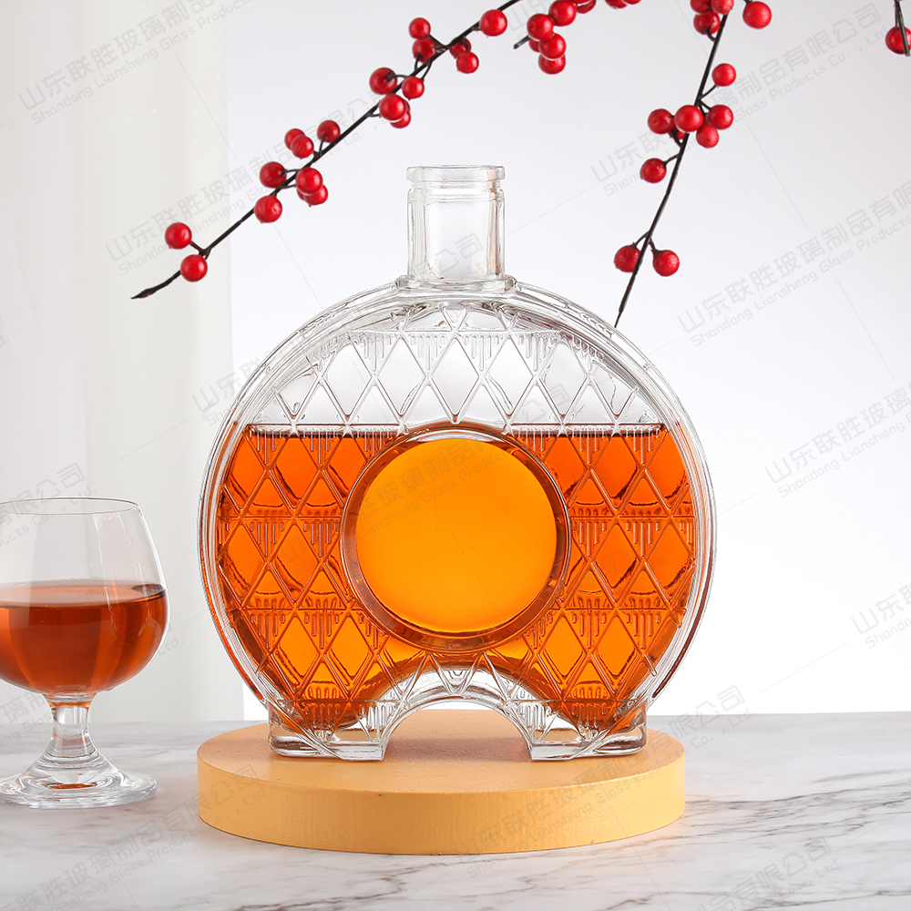 Rubber Stopper Sealing Type Large Crystal Wine Decanter for Whisky Xo Glass Bottle
