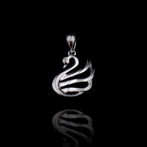 China Plating Silver Pendant Jewelry 925 Plain Elegant Swan Pendant For Lady wholesale