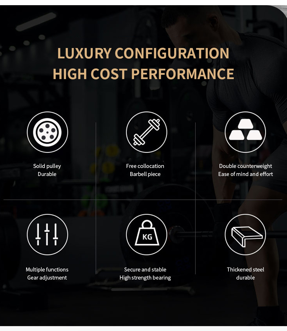 Factory Price Bodybuilding Cable Cross Multifunctional Power Cage Squat Rack Workout Training Smith Machine