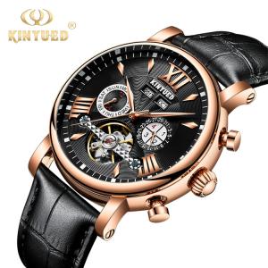China Black Dial Tourbillon Mechanical Watch Solid Stainless Steel Band wholesale