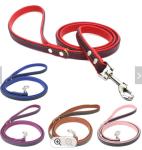 Adjustable PU Leather Dog Collars Custom Pet Collar Leash