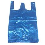 OEM Blue Vest Style Plastic Carrier Bags 0.03mm Thickness Large Plastic Grocery