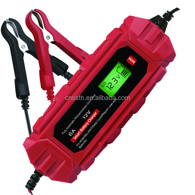 Waterproof Lead Acid Car Battery Charger 2A 6A 6V/12V Battery Charger