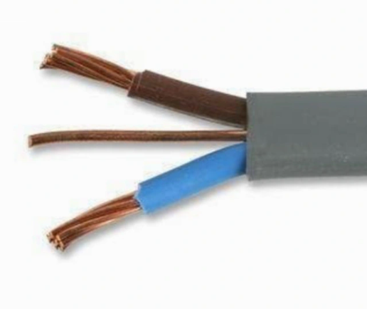 100m Roll of 2.5mm Copper Conductor Electric Cable Wire with 1.5mm Earth Cable in Grey Twin Flat Cable BS6004 Standard