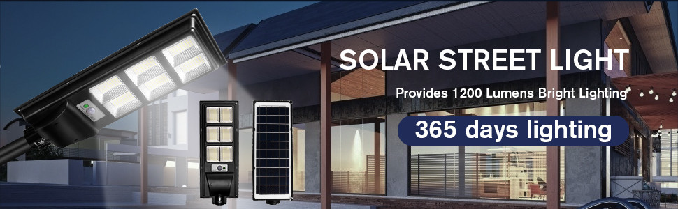 120 Watt Solar Street Light For Outdoor 5000K Daylight White Flood Endurance IP65 Waterproof