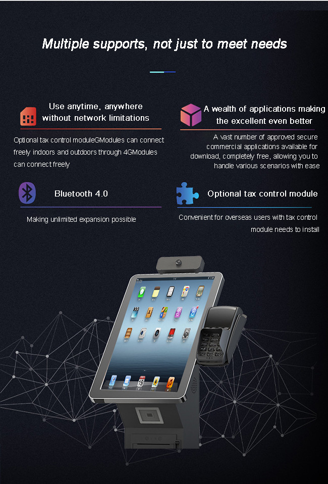 Outdoor Self Ordering Kiosk Sunlight Readable Self Service Ordering Machine