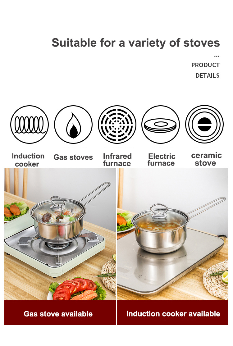 Hot Selling Cookware Set 5 PCS Stainless Steel Cookware Cook Pot Cooking Pot Set With SS Handle
