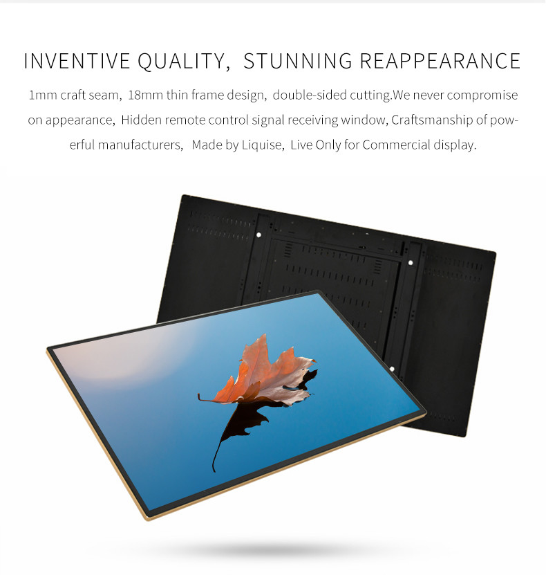 65 Inch 4K Ultra Wall Mounted Advertising Display 8.3 Million Pixel