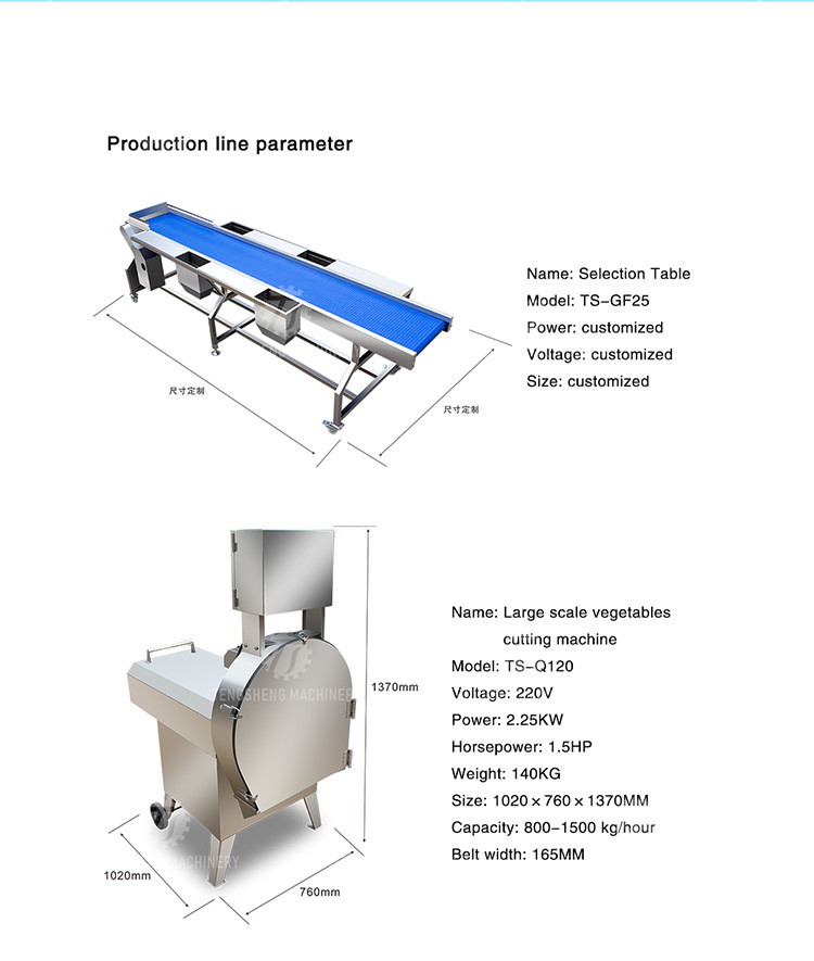 Automatic Vegetable And Fruit Production Line Selection Cutting And Washing Machine