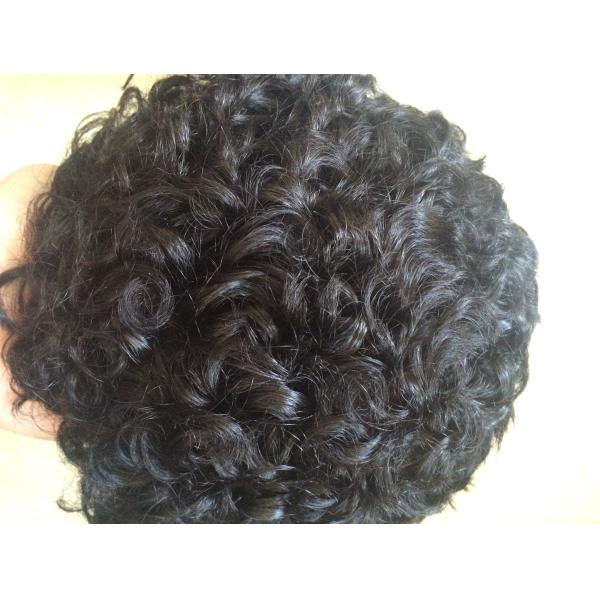 130% Density Naturally Black Hair Toupee Hairpieces For Women