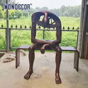China Sad Person Carving Bronze Garden Sculptures Timeless wholesale