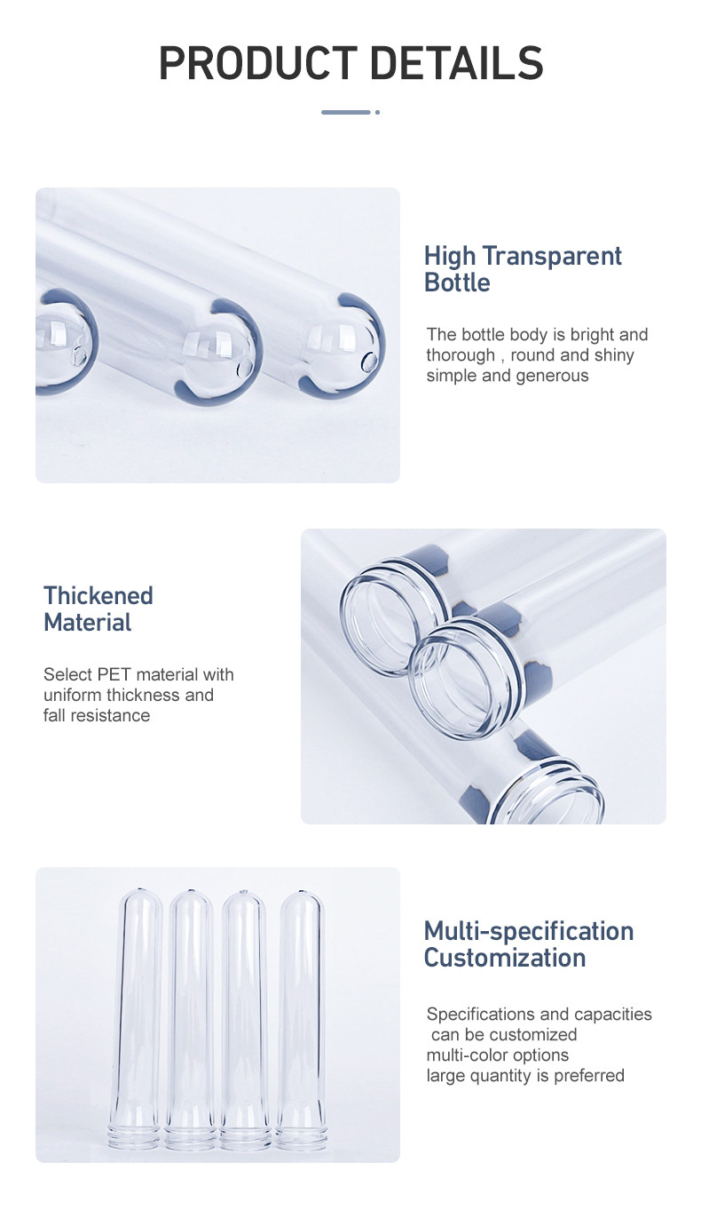 Custom bottle pet preform 29mm 30mm 28mm PET preform for bottle