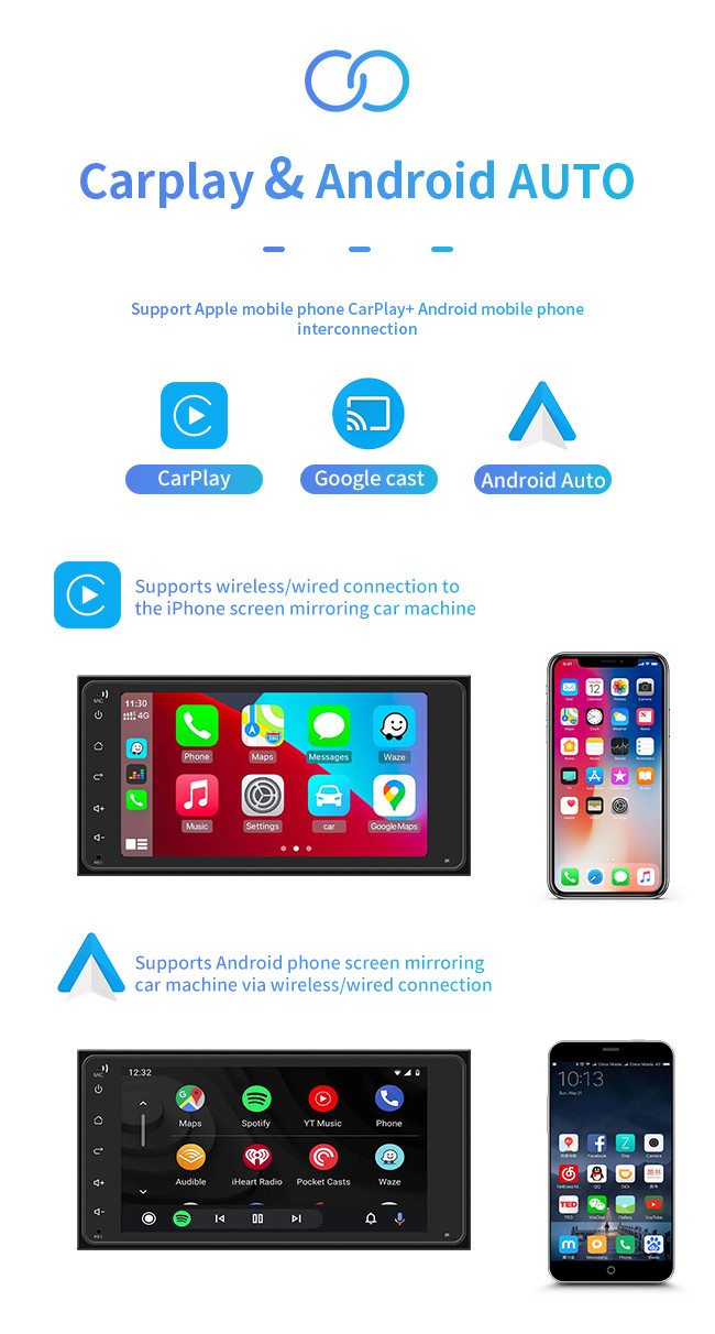 Multi Languages 7 Inch 8 Core Android Car Navigation Device Radio Player For Toyota