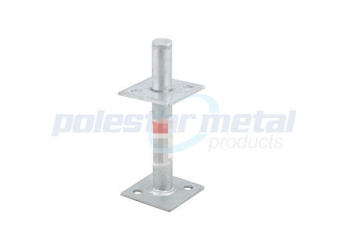 Galvanised Construction Hardware , Center Pin Stirrup Post Anchor 200mm Height