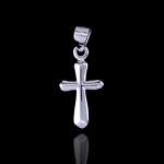 Christian Plain Silver Cross Pendant / 925 Silver Pendant Jewelry For Worship