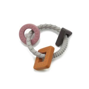 China Textured Back Side Massage Silicone Teething Rattle Easy Hold Design wholesale