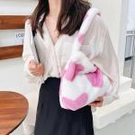2022 Wholesale Leopard Print Bags For Women Soft Plush Shoulder Bags Female
