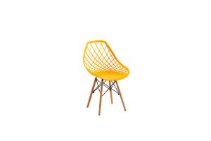 China Casual Hollow Eames Plastic Dining Chair 48*43*83cm Solid Wood Legs wholesale