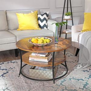 China Round Coffee Table For Sale, Industrial Coffee Table, 2 Tiers Round Coffee Table, Living Room Coffee Table, LCT80BX wholesale