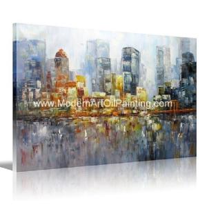 China Custom Acrylic Cityscape Oil Painting Thick Texture For Children Room Decoration wholesale