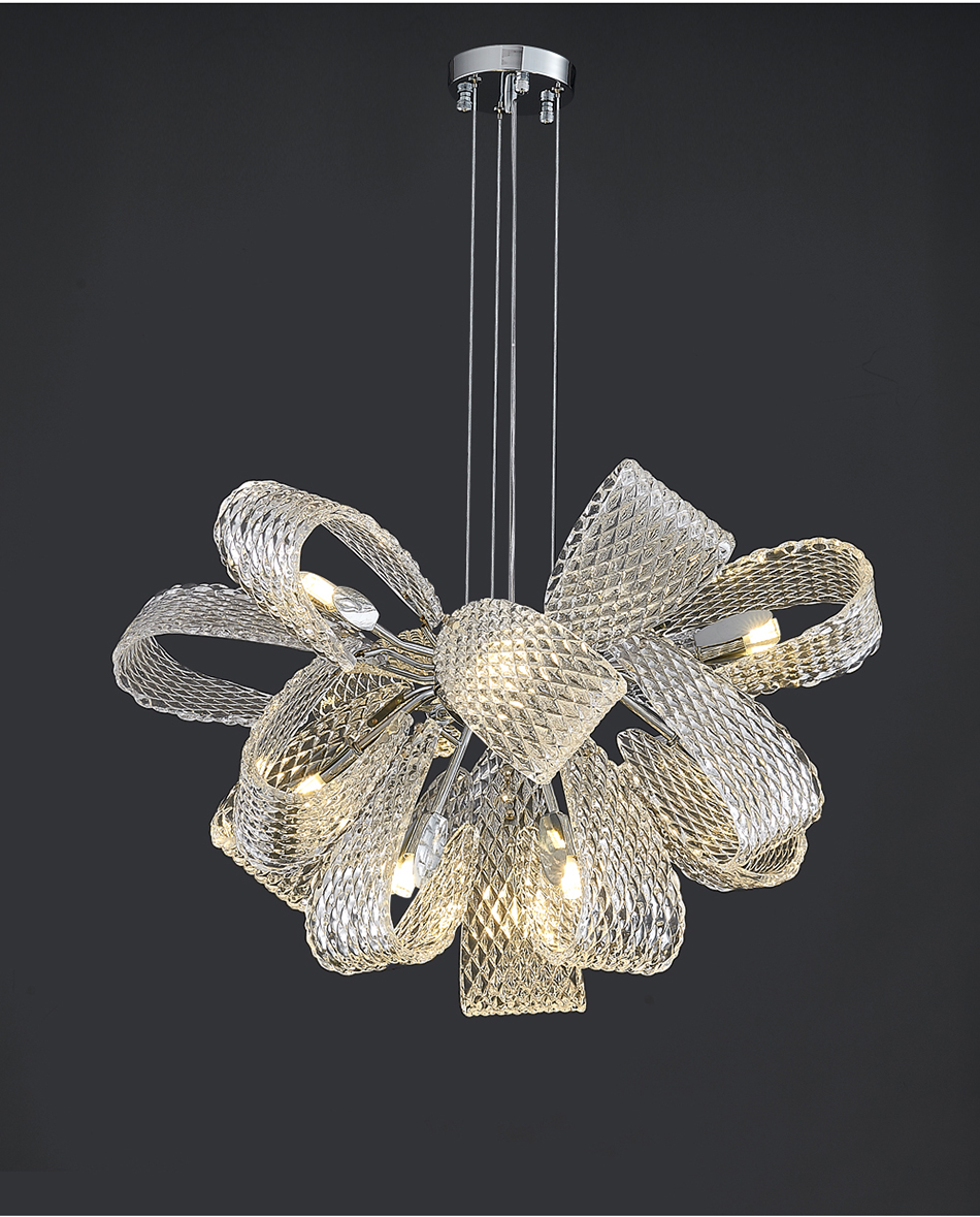 Luxury Glass Chandelier For Living Room Led Modern Home Decor Flower Chandeleir(WH-CY-216)