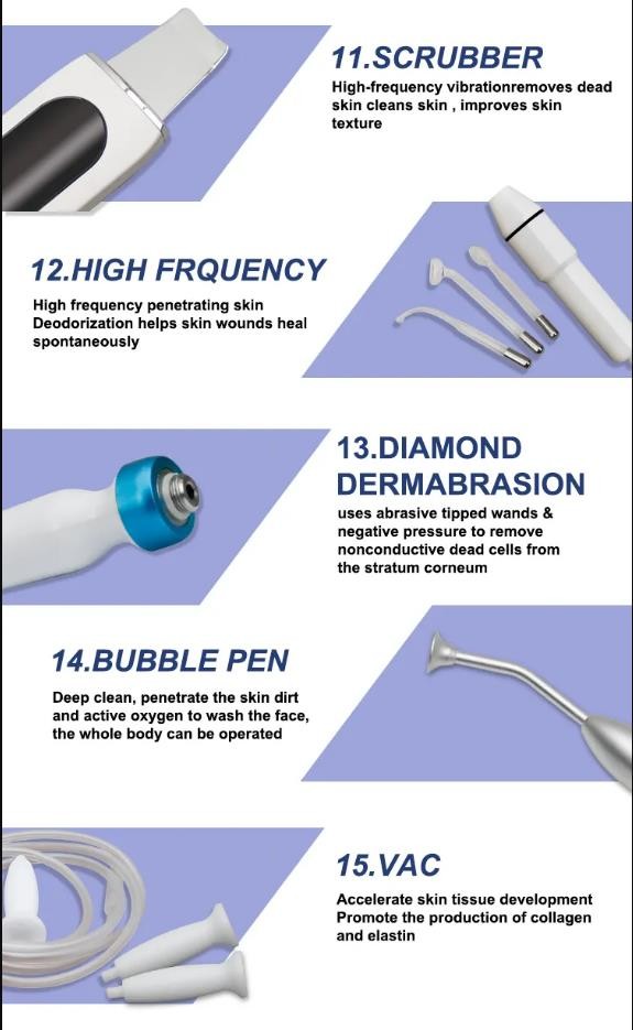 Wrinkle Remover Hydrafacial Equipment With 2 Photon Light Handles