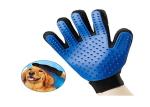 Black / Blue Pet Grooming Glove Polyester Liner Coated Smooth Nitrile Material