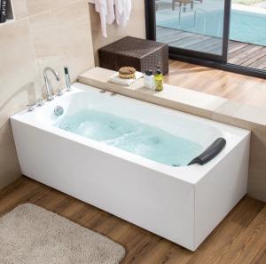China Acrylic Whirlpool Hot Tub Freestanding Massage Bathtub Rectangle Shaped wholesale