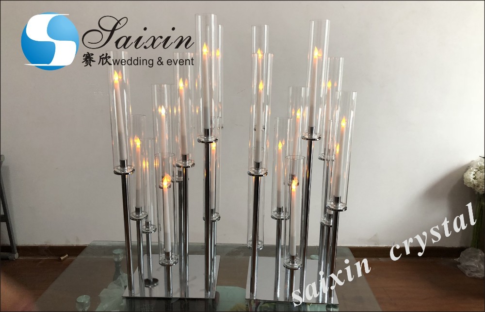 Crystal Gold Flower Vase Metal Stand For Living Room Wedding Table Decoration