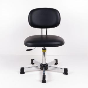 China Pneumatic PU Leather Ergonomic Task Stool , Upholstered Vinyl Task Chair wholesale