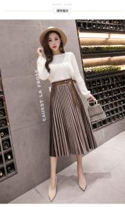 China Large Swing Women Pleated Skirt , Gold Bowknot Velvet Pleated Midi Skirt wholesale
