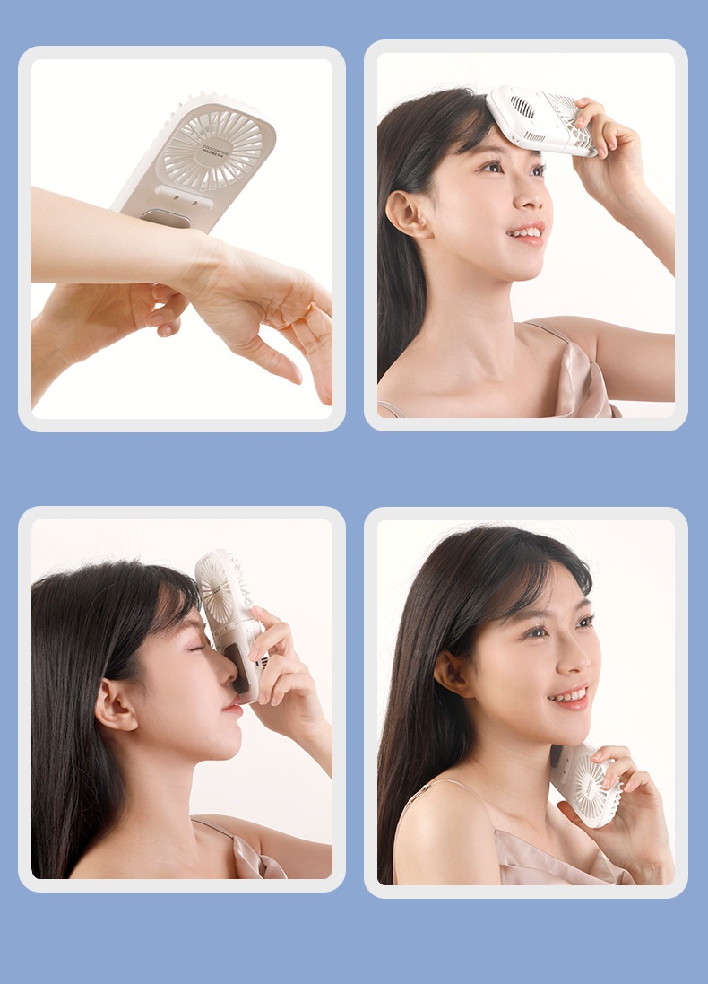 3.7V Cold Compress Handheld Folding Fan Portable Table Mini Fan for Neck Cooling Gift