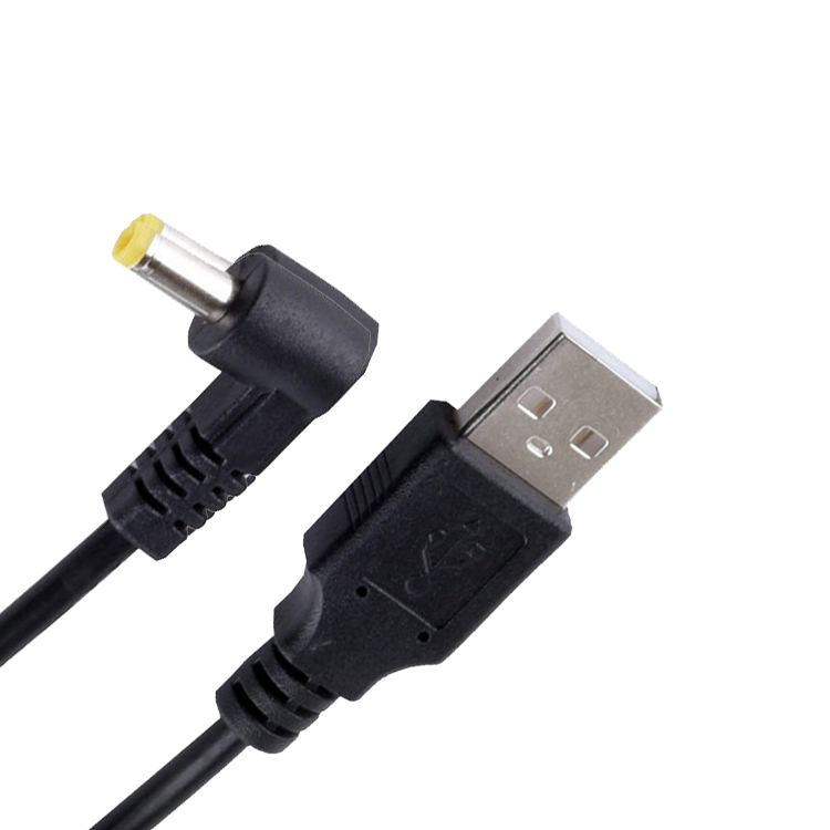 90 Degree Angle L Shape 1m USB to DC Male 4.0x1.7mm Extension Charger Cable