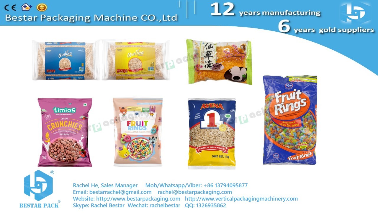 Bestar packing machine for 2.5kg cereal particles, nutritional breakfast pouch BSTV-820AZ