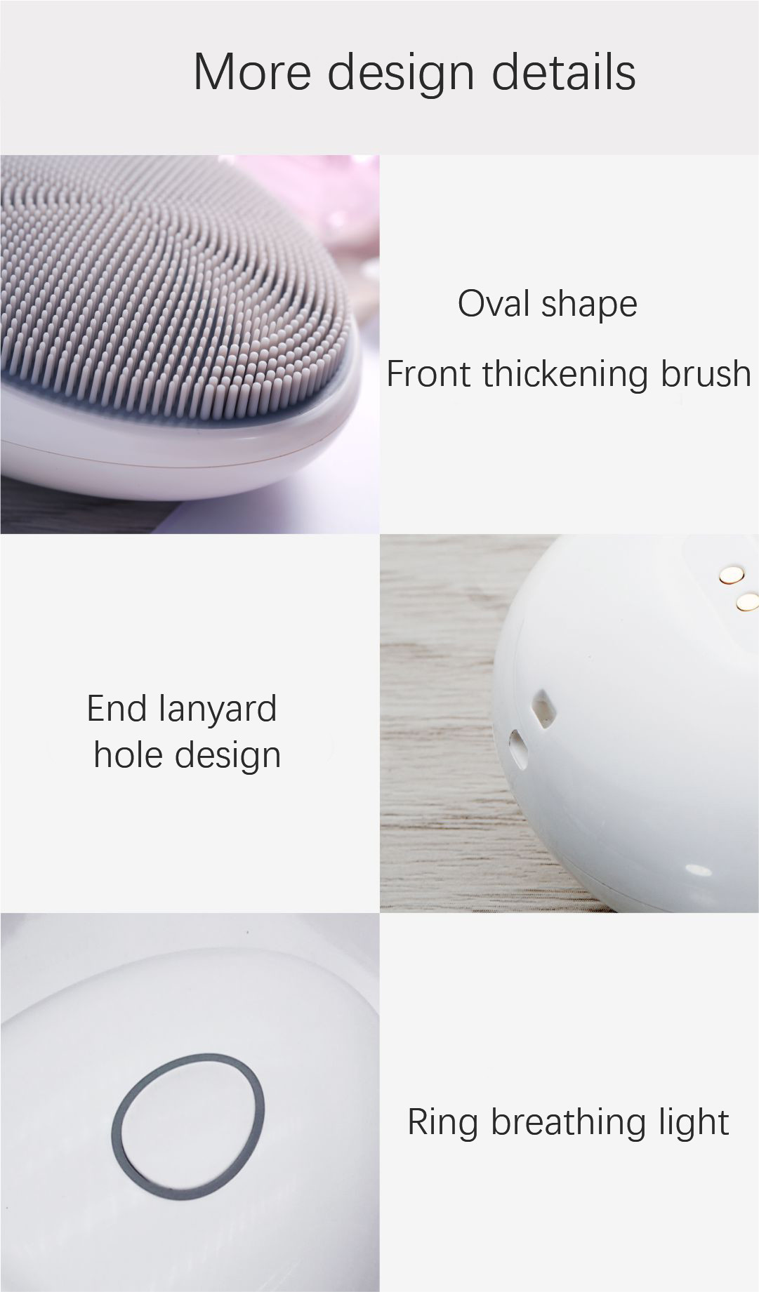 Silicone Ultrasonic Facial Brush High Frequency Vibration Deeply Cleansing Facial