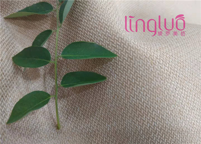 Sofa Cover Herringbone Linen Fabric No Harmful Chemicals ROHS Certification