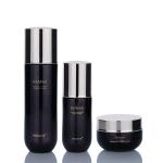 Luxury Black Plastic Skincare Packaging Set 50ml 120ml 50g For Face Care